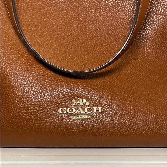 Coach ‘Meadow’ Leather & Suede Tote Bag in REDWOOD - Picture 3 of 9